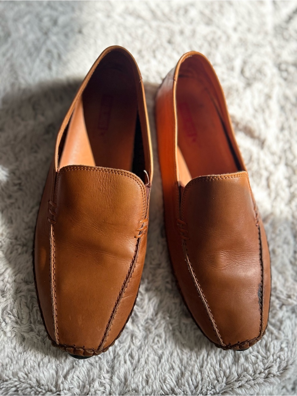 PIKOLINOS Tan Leather Slip-On Loafers